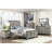 Two Drawers Nightstand Antique Gray And Brown Finish Bedroom Furniture 1Pc