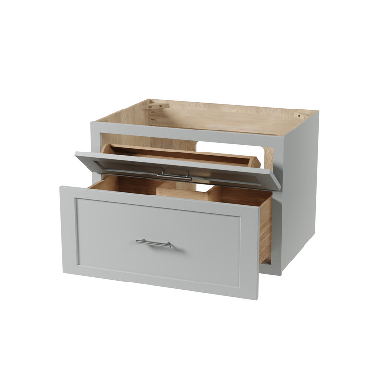 Meuble-lavabo mural simple flottant 30 po Disar, Gris