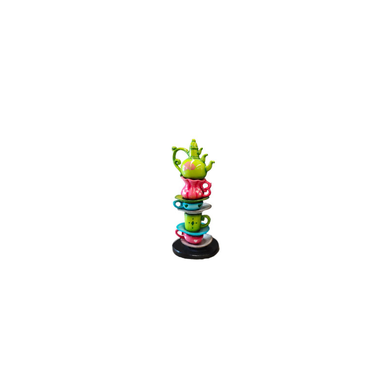 Petite statue de table Mychele, Vert / Rose / Bleu