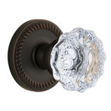 Grandeur Newport Rosette Passage with Fontainebleau Crystal Door Knob