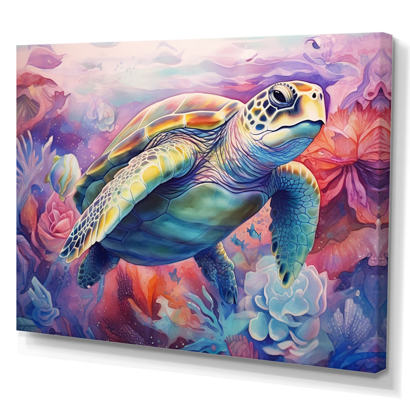 Tortue gracieuse - impressions sur toile d'animaux, H 30 po x l 40 po x P 1,5 po, Toile tendue
