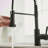Kitchen Faucet With Pull Down Sprayer Black Stainless Steel Single Handle Pull Out Spring Sink Faucets