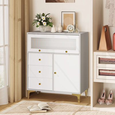 Metal 3 - Drawer Rectangle Accent Chest