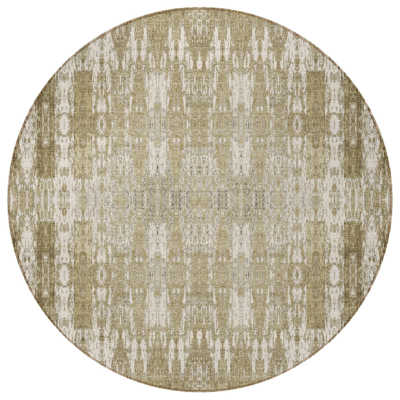 Tapis d'intérieur rond 8 pi beige rond marocain lavable antidérapant