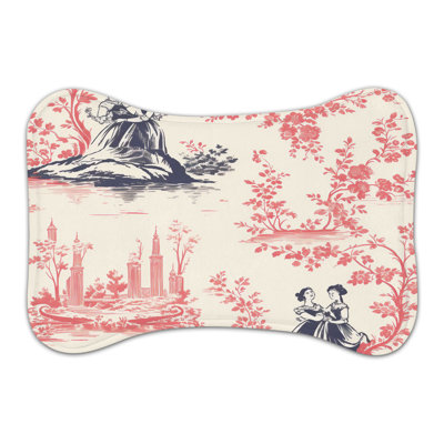 Lively Toile Patterns - 1 Piece Bone Shape Feeding Mat