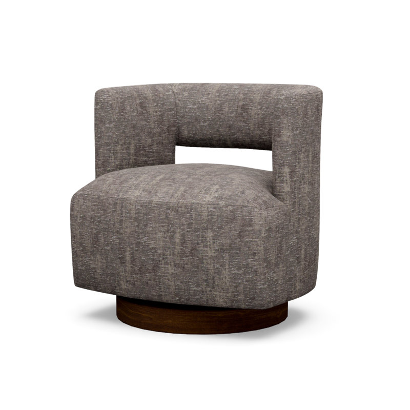Crystle Swivel Barrel Chair, 8240-70, Walnut