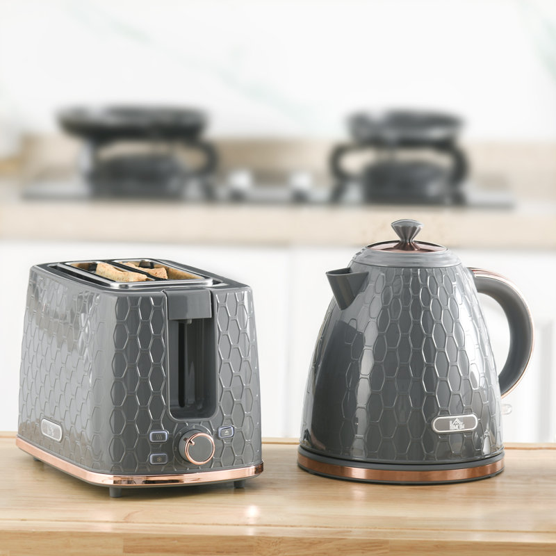 Kettle and Toaster Set, Grey