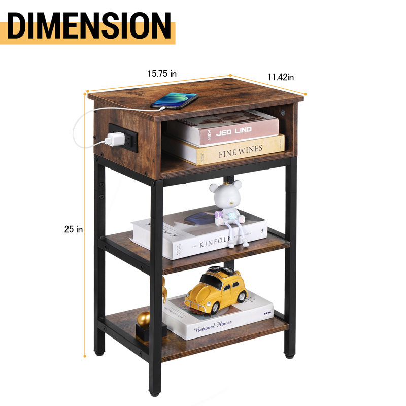 End Table and Built-In Outlets