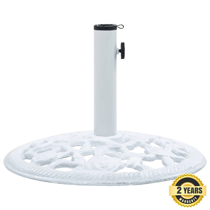 Laurita 12.06 kg Cast Iron Umbrella Base, White