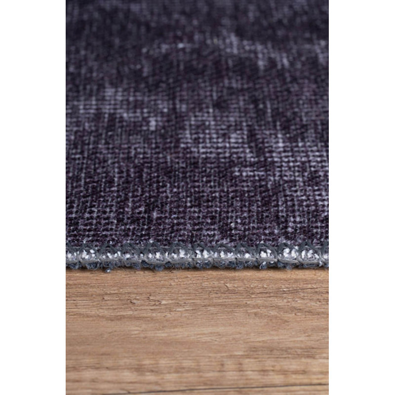 Tapis géométrique décoratif noir, Rectangle 3 pi 10 po x 5 pi 3 po