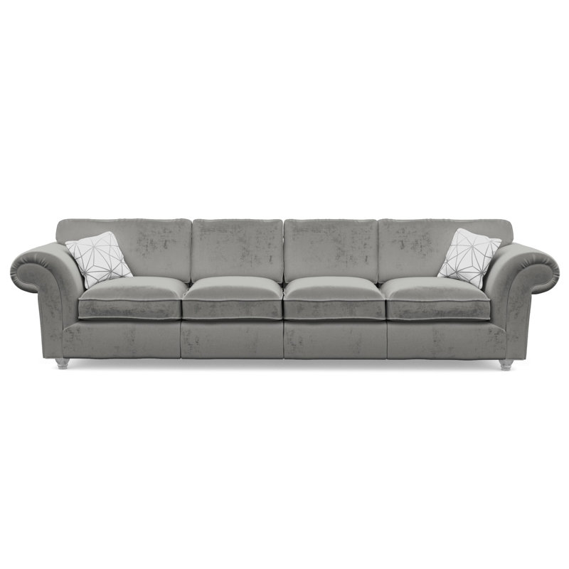 Windsor 4 Seater Velvet Sofa, Silver, Silver