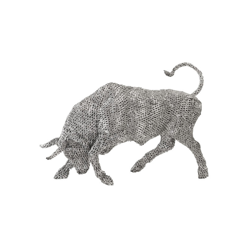 Statue de taureau en acier inoxydable