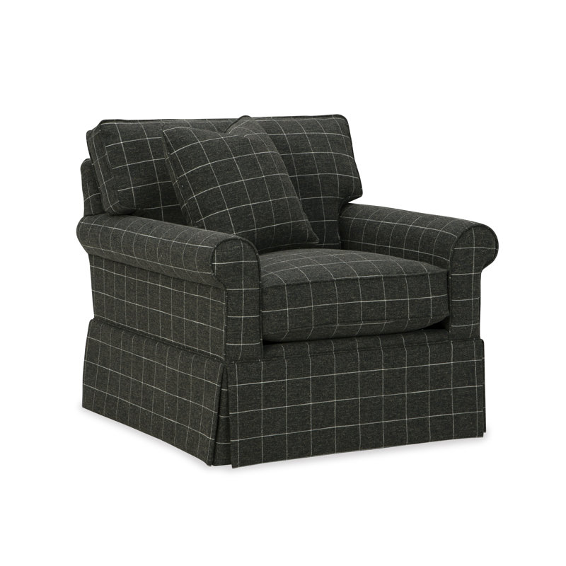 Reta Armchair, Savane 45 Charcoal Plaid