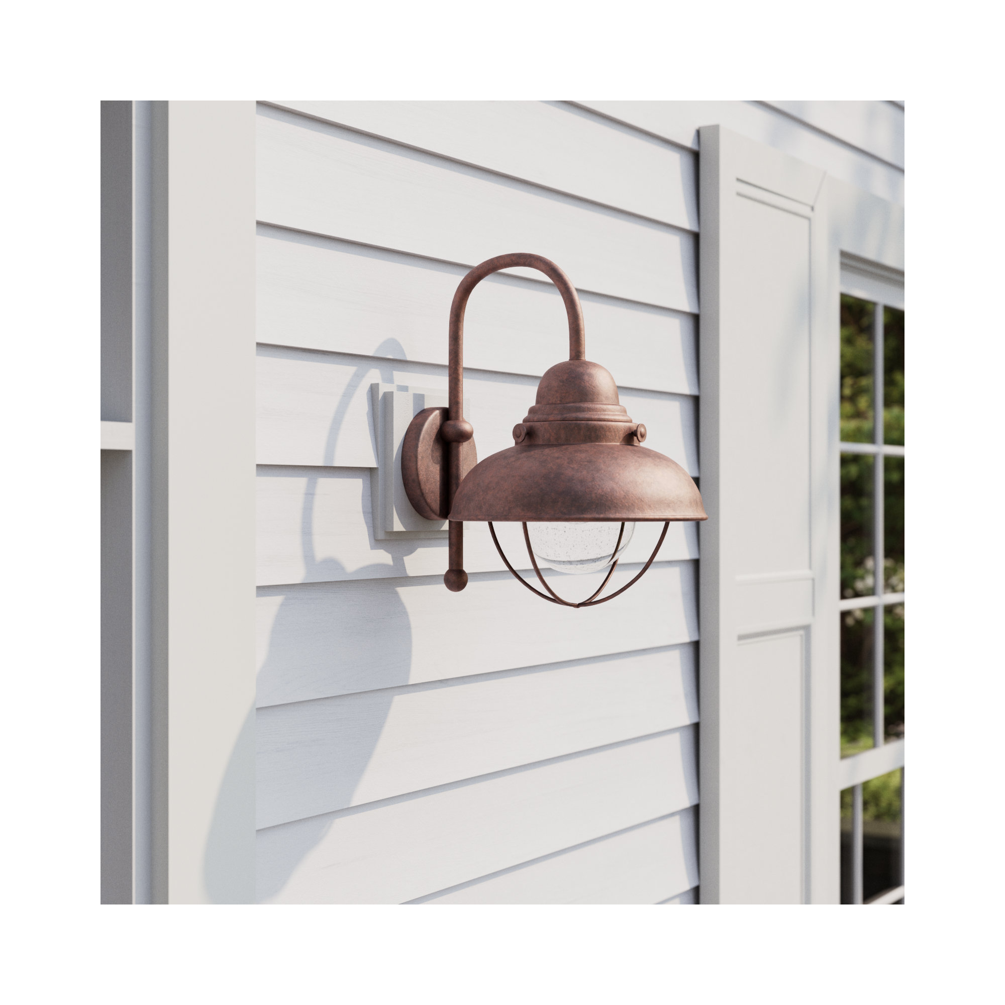 Audrey Single Light Bell Outdoor Aluminum Wall Light, Weathered Copper