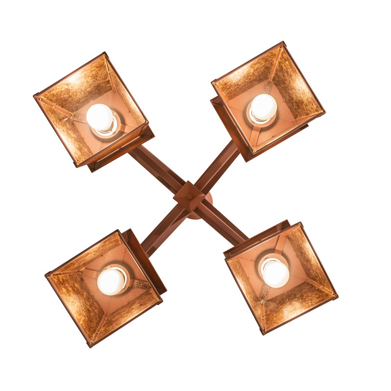 Rustic Lodge 4 - Light Chandelier, Rust