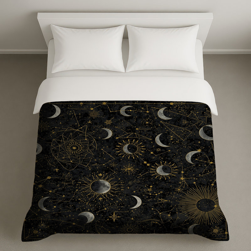 Housses de couette Celestial Sun Moon Constellations, Grand lit