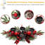 Décorations de centre de table de Noël, décorées avec des boules dorées, des baies artificielles et des pommes de pin pour la table de salle à manger