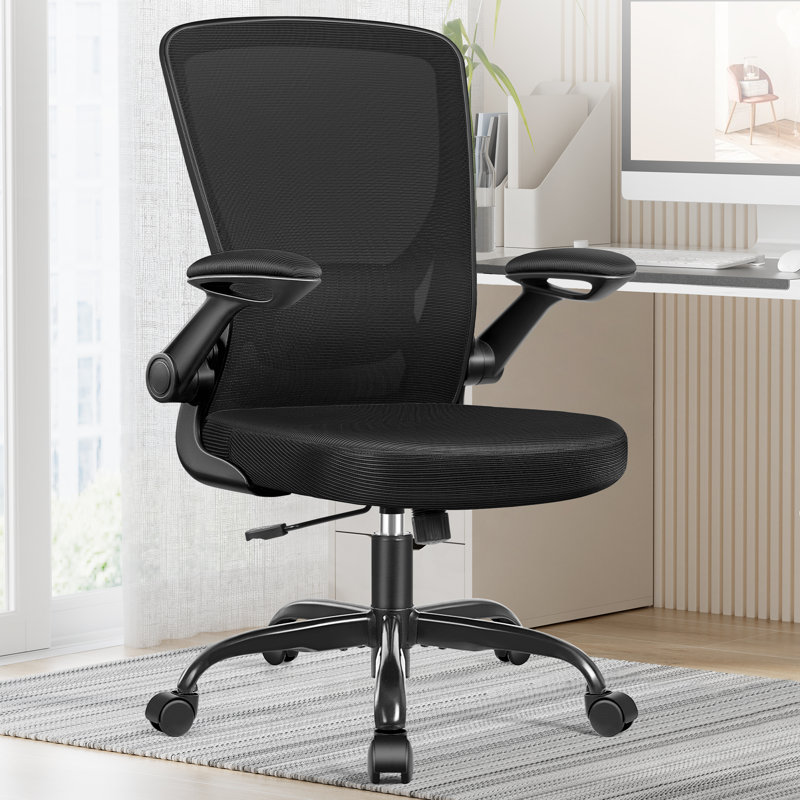 Chaise de bureau ergonomique en filet Office, Noir