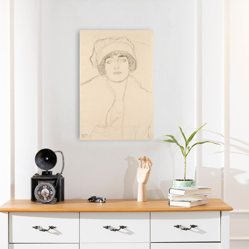 Portrait au chapeau, 1917-1918 - Estampe d'art mural abstraite contemporaine représentant un portrait urbain
