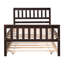 Lit simple avec lit gigogne, tête de lit à plateforme et, aucun sommier requis pour les chambres compactes, lit gigogne supplémentaire, conception peu encombrante, fabrication en pin de qualité, installation simple
