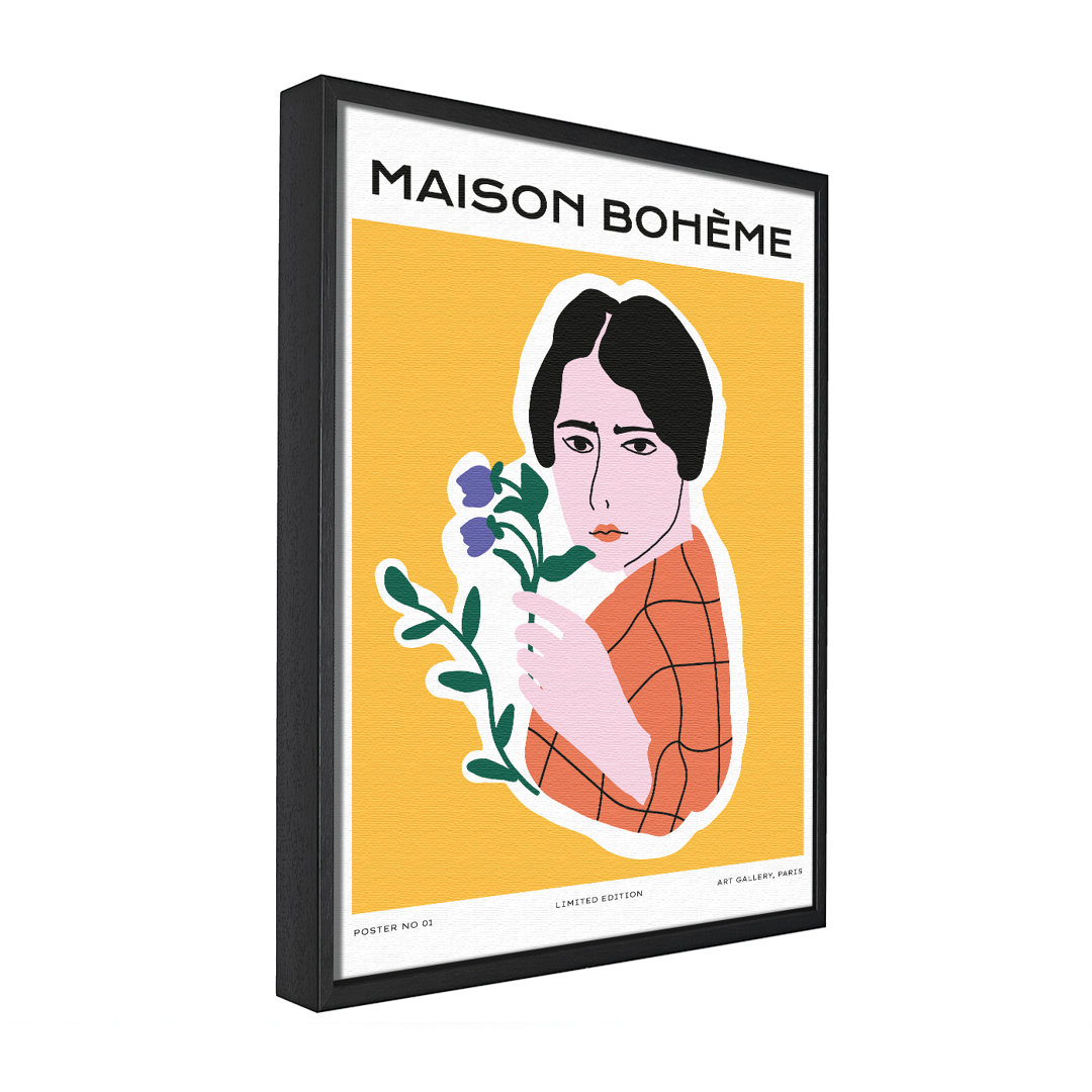 Maison Boheme Illustration - Einzelner Bilderrahmen Grafik auf Leinwand