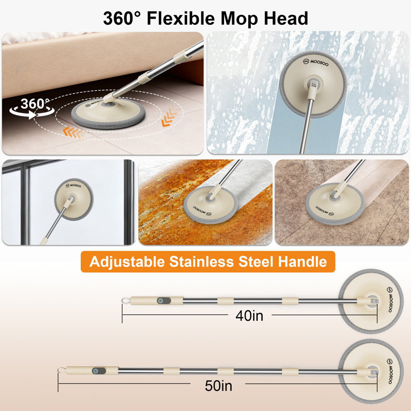 Ensemble de vadrouille et seau électrique pour plancher MOOSoo
