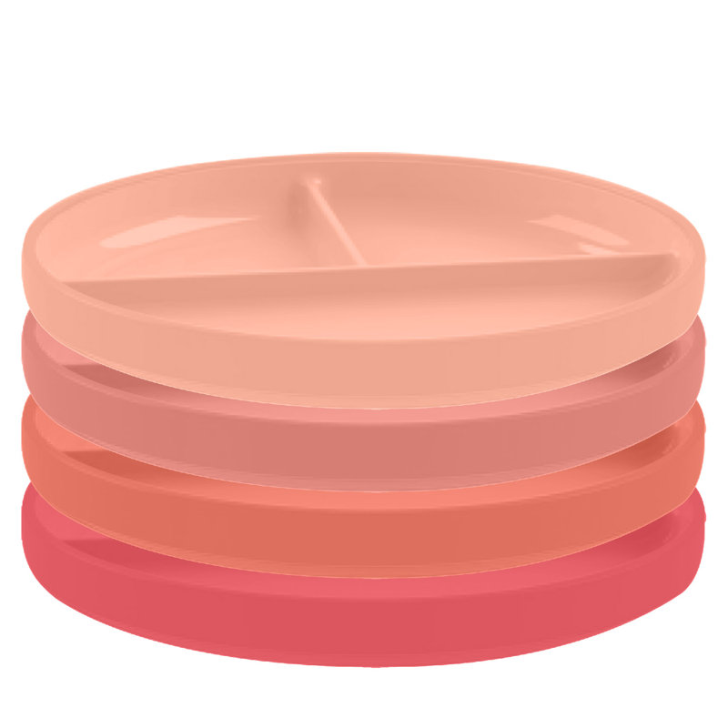 Assiettes divisées pour enfants, ensemble de 4, Rouge