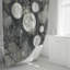 Rideau de douche avec tapis de bain-594360699