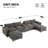 Modular Sectional Sofa With Movable Storage Ottoman And Console, Cup Holder, Wide Seat, 6 Seat U Shaped Couch, Oversized Sofa With USB Charger-440700628-462235509