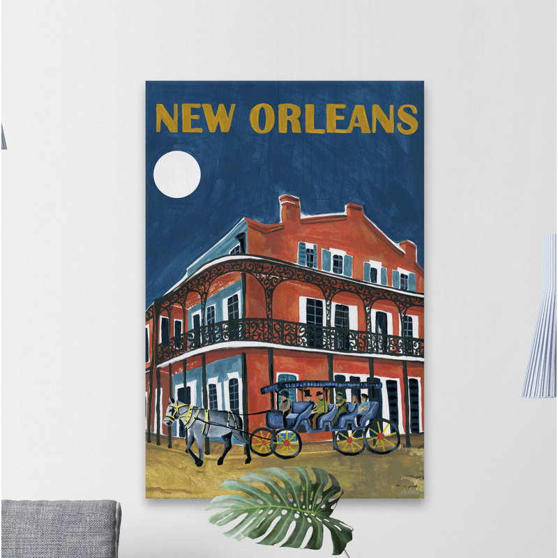 Corner Street par - peinture sur toile tendue, H 45 po x l 30 po x P 1,5 po