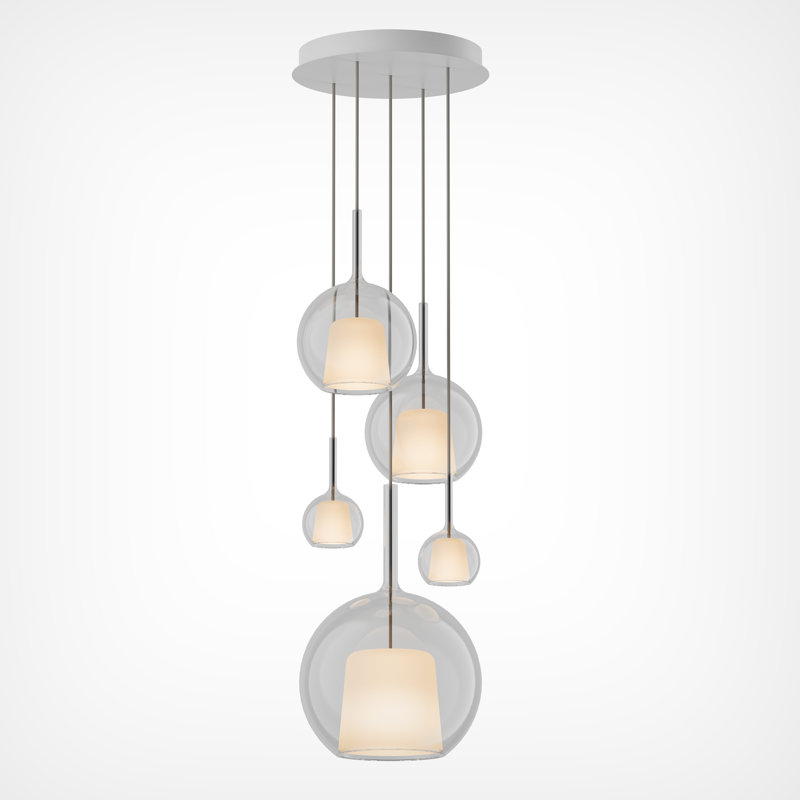 Glo Round Chandelier Pendants, Transparent, 5