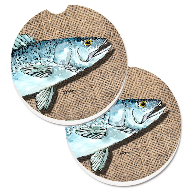 Ceramic Round 2 Piece Car Coaster Set