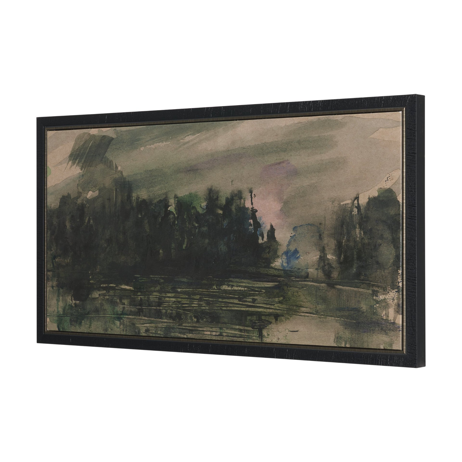 Dusk Hand-Embellished Canvas Painting, Framed Wrapped Canvas Twinglight