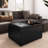 Avalon 35"W Upholstered Square Coffee Table Storage Ottoman with Flip-Over Trays-1303952605-1243506054