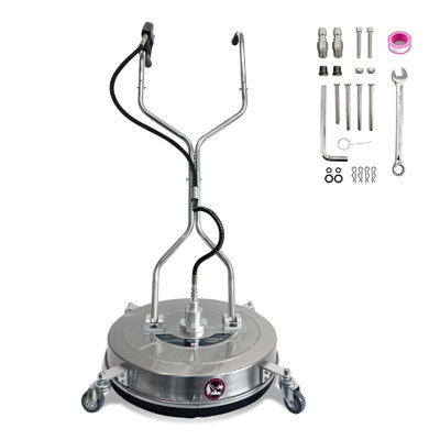 30" Pressure Washer Surface Cleaner, Stainless Steel Rolling Attachment for Patios, Driveways & Garages