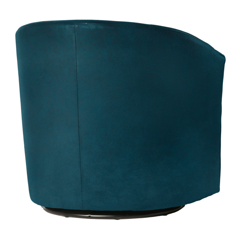 Fauteuil demi-tonneau pivotant de l 29,75 po Karcher, Polyester bleu sarcelle