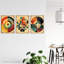 Bauhaus Mid Century Modern Abstract Geometric Circles - 3 Piece No Frame Print Set-1093533660