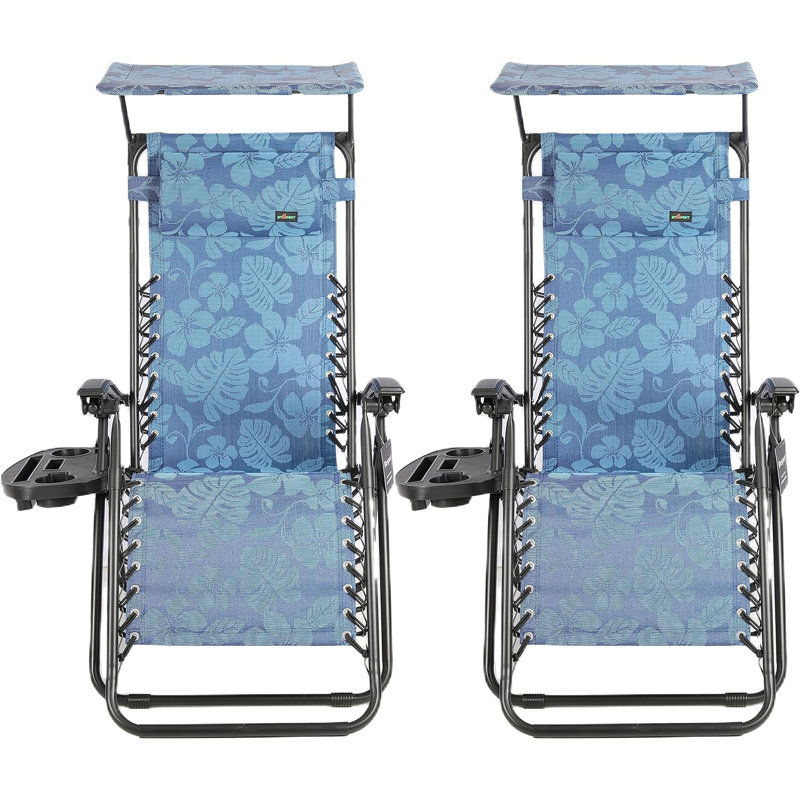 Folding Recliner Chair, Blue
