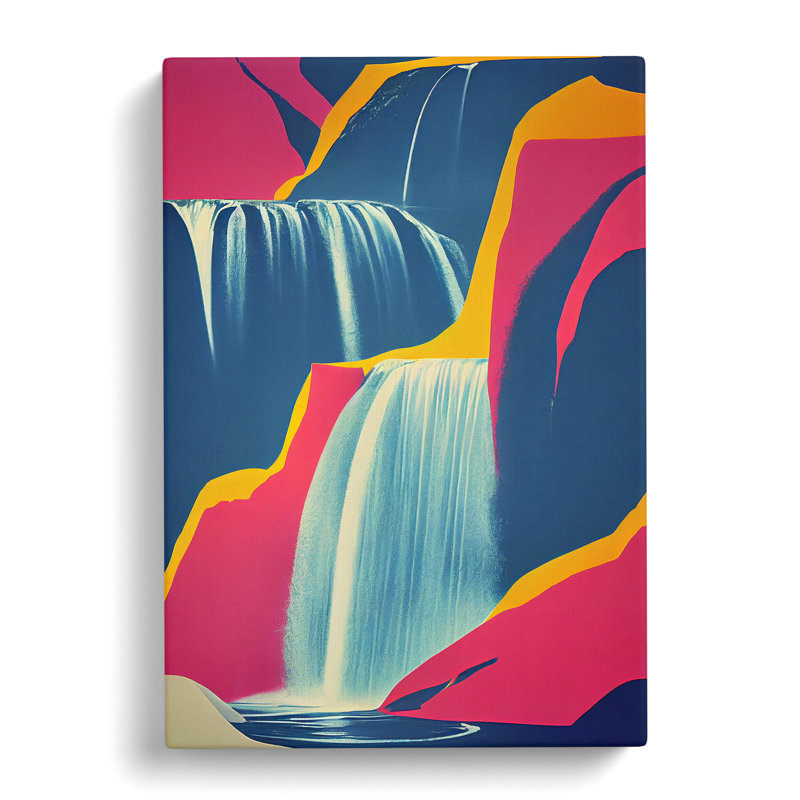 Colourful Waterfall - Wrapped Canvas, 76cm H x 50cm W x 3cm D