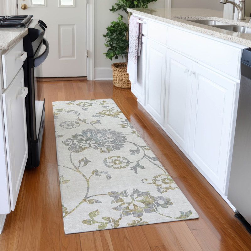 Premium Machine Washable Prisco Ivory Rug, Runner 2'3" x 7'6"