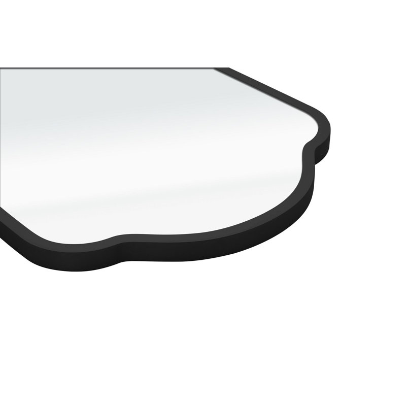 Stylish Black Decorative Mirror, 18.5 x 27.6 inches | Durable MDF Frame with 0.8-inch Thickness | Modern Solid Color Design for Home Décor, Living Room, Bedroom, and Entryway | Elegant and Versatile Accent Piece