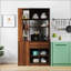 Armoire de rangement avec tablettes multifonctionnelles, organisateur d'entrée en bois moderne pour le couloir et le salon-1263308665