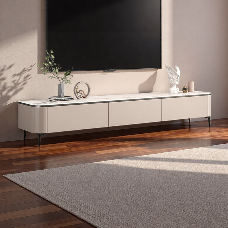 Meuble télé de style américain de luxe minimaliste, 15.74" H x 63" L x 13.77" W, Kaki