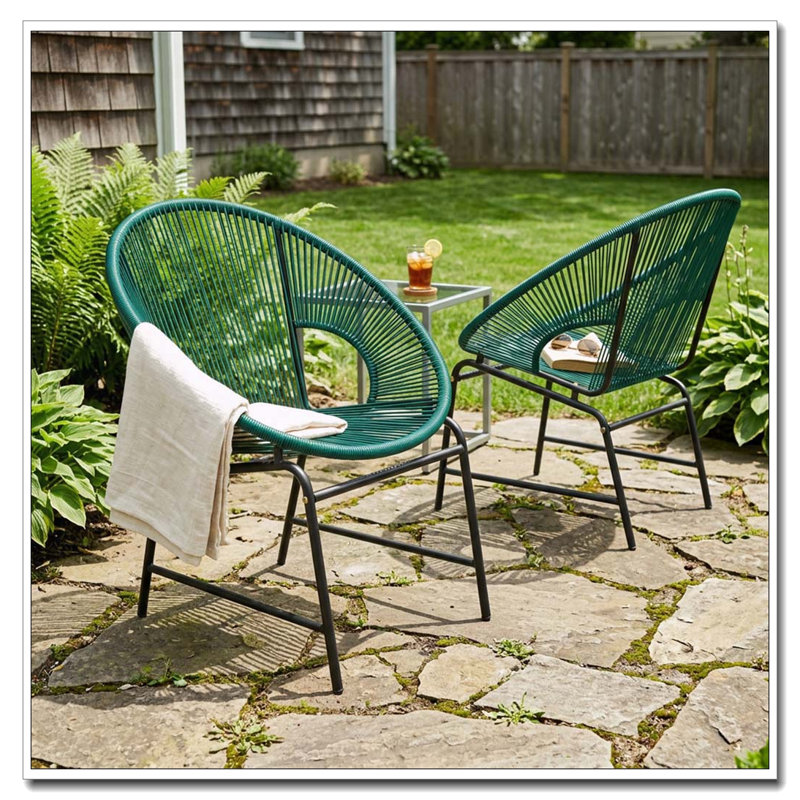 Ensemble de chaises de patio en osier, Blanc
