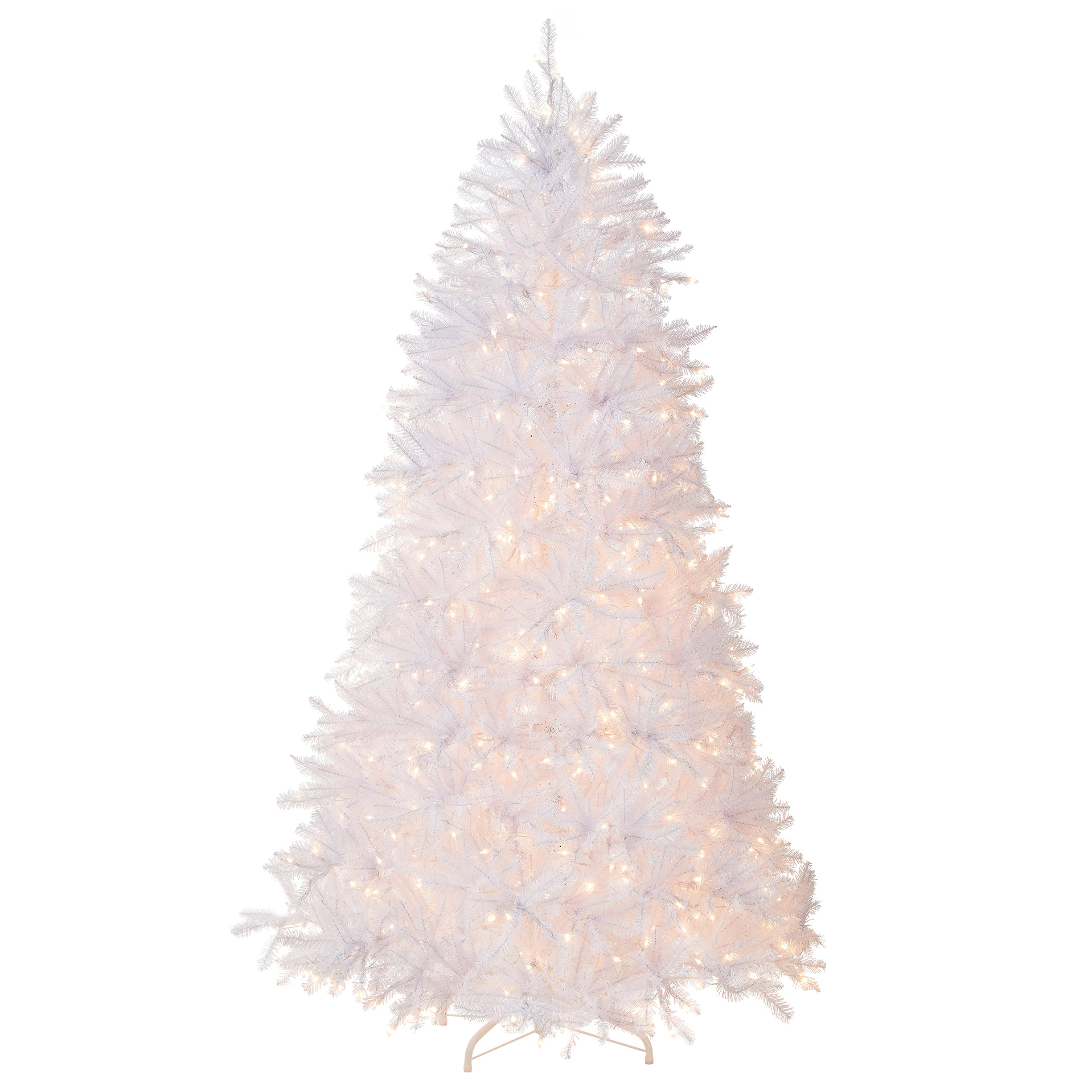 National Tree Company Dunhill Fir White Tree with Clear Lights & Reviews Wayfair