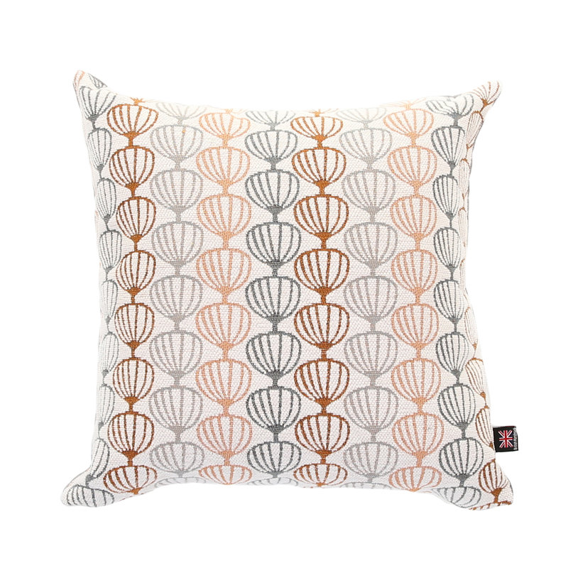 Caudle Square Cushion, 55 x 55cm, Orange/Grey/White