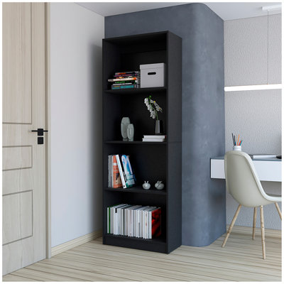 Bibliothèque, bureau, noir