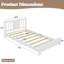 Structure de lit simple en bois massif avec tête de lit, lit bas avec lattes de soutien, blanc-658451961