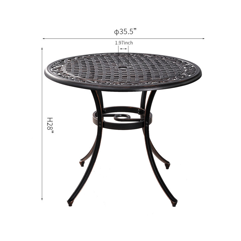 Table bistro d'extérieur pour jardin Merrimack, bronze