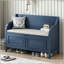 Banc de rangement en bois massif rustique avec charnière de sécurité et coussin amovible-133331772-133331773